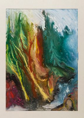 Сизов А. Н. Кивач. 1990. Бумага, смешанная техника. Размер 20,5х29 см. Хорошее состояние. Лист 