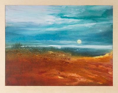 Сизов А. Н. Пейзаж. 1990. Бумага, смешанная техника. Размер 24х32 см. Хорошее состояние. Лист 