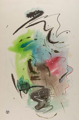 Комиссаров В. П. Таинственный ветер. 2012. Бумага, смешанная техника. Размер листа 61х41 см. Хор 