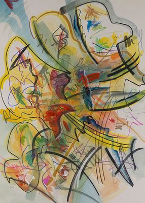 Комиссаров В. П. Палитра по кругу. 2010. Бумага, смешанная техника. Размер листа 65х47 см. Хорош 