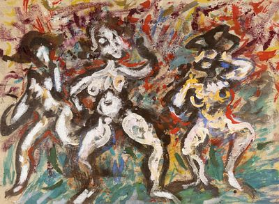 Сидоров В. А. Обнаженные. 1990-е гг. Бумага, гуашь. Размер 40х54,5 см. Условно хорошее 