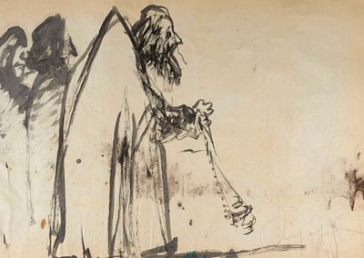 Сидоров В. А. Священник. 1990-е гг. Бумага, гуашь. Размер 40х56 см. Условно хорошее состояние. 