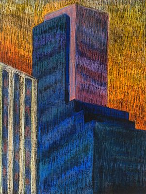 Батурин А. Б. Нью-Йорк. 1995. Бумага, пастель. Размер по раме 84х68 см. Хорошее состояние. 