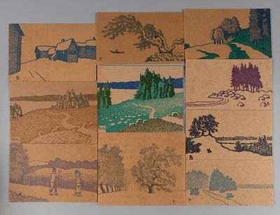 Бенедиктов С. Б. 10 леворуких работ из серии "Крыжовка". 2000-2001 гг. Картон, фломастер. 