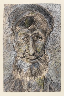 Н/х. Портрет еврея. 1990-2000-е гг. Бумага, смешанная техника 35х23 см. Хорошее состояние. Лист 