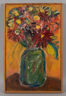 Кацнельсон Г. Цветы для Одилона Редона. 2007. Холст, масло. Размер 55,5х36 см. Хорошее 