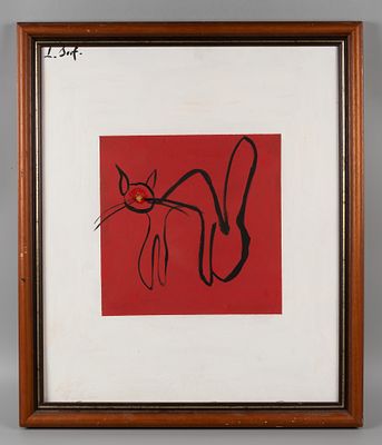 Эль-Сафади Л. Красный квадрат. Холст, масло, коллаж. Размер 67х57 см. Хорошее состояние. 