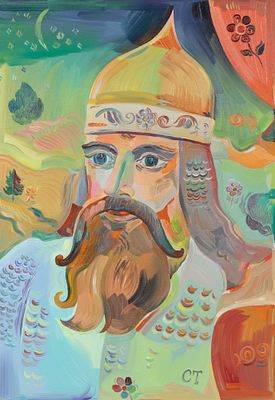 Самсонидзе Т. Г. Добрыня Никитич. 2024. Холст, масло. Размер 35х50 см. Хорошее состояние. 