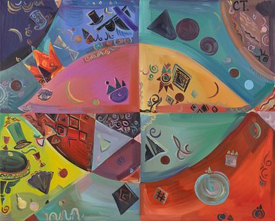 Самсонидзе Т. Г. Рыба в короне. 2024. Холст, масло. Размер 50х40 см. Хорошее состояние. 