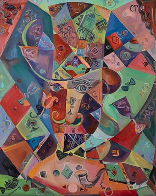 Самсонидзе Т. Г. Лорд с тюльпаном. 2024. Холст, масло. Размер 40х50 см. Хорошее состояние. 