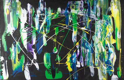 Ichkov. Зеленая абстракция. 2022. Холст, акрил. Размер 79х118 см. Хорошее состояние. Следы 