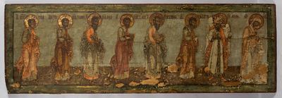 Редкость. Икона храмовая. Деисусный чин (апостольский). Левая сторона. Русский Север 