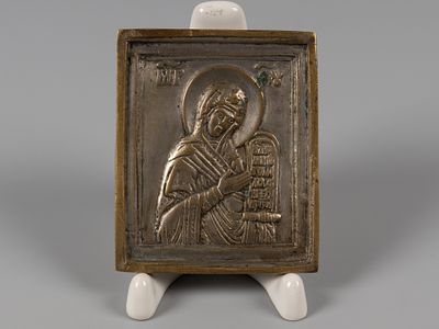 Старообрядческая икона. Левая створка складня. Богоматерь Параклесис (из Деисуса). XIX в. 