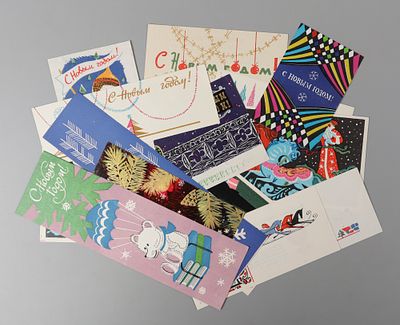 Новогодние флаеры. Москва и Ленинград. 1960-1970-е гг. 14 шт. Хорошее состояние. Следы 