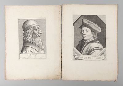 Философ Аристотель и художник Андреа дель Сарто. Конец XVIII века. Бумага верже, резцовая 