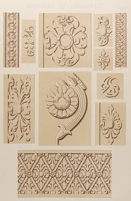 Индуистский Орнамент. Hindoo № 1. Цветная литография. London, 1856. Индуистский Орнамент. 