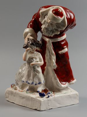 И. Асиновский "Дед Мороз с девочкой". Авторская Новогодняя статуэтка. 2017 г. Статуэтка из 