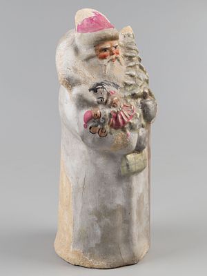 Дед Мороз. Елочная игрушка. Артель Детская игрушка. Ростов-на-Дону.1950-1960-е. Папье-маше, роспись