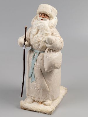 Новогодняя игрушка под елку. Дед Мороз. Промигрушка. Ленинград, 1956. Вата, папье-маше, роспись 