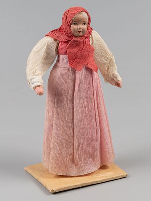 Елочная игрушка. Даша. ф-ка Парижская Коммуна, Москва 1950-е. Вата. Высота 19.5 см. Ярлык артели 