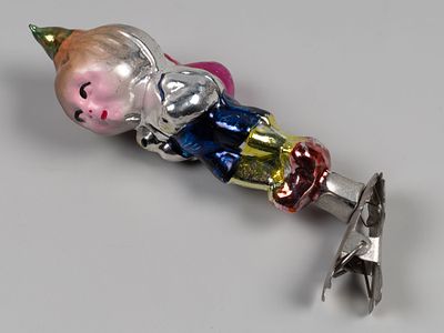 Елочная игрушка. Чиполлино. Из набора Чиполлино. Артель Культигрушка, 1957. Стекло, роспись. Выс 