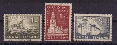 Почтовые марки Финляндии. 1929 г. Мих. №140-142. Гашеные.