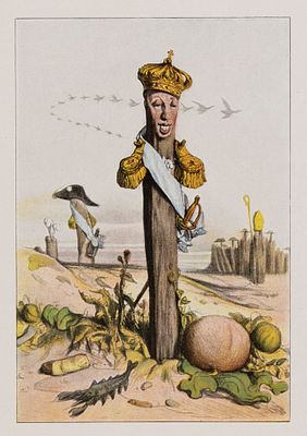 Монарший столб. Карикатура на французского короля Карла X. Иллюстрация из книги Э. Фукса 