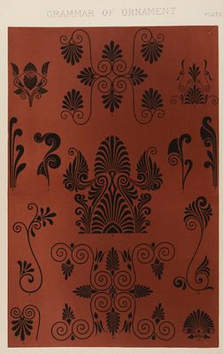 Греческий орнамент. Greek № 6. Цветная литография. London, 1856. Греческий орнамент. Greek № 6. 
