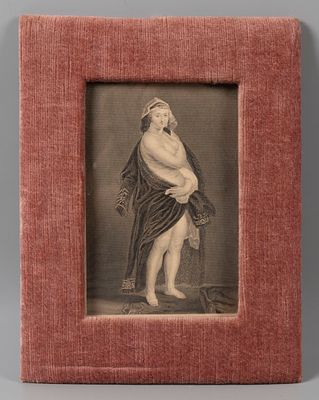 Френч У. (гравер), Рубенс П. П. (по оригиналу). Шубка. XIX в. Гравюра. Размер по раме 25,5х19,5 см.