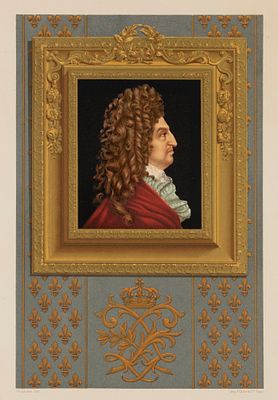 Луи XIV. Иллюстрация из книги Пужен А. "Исторический иллюстрированный словарь театра и смежных 