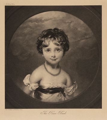 Фототипия картины Т. Лоуренса "The Rosebud" (Бутон розы). Начало XX века. Размер оттиска 16х15 