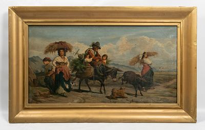 Хиллингфорд Р. А. Крестьянская семья. Середина XIX века. Холст, масло. Размер по раме 75,5х92,5 