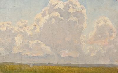 [Из семьи художника Н. Н. Дубовского] Дубовской Н. Н. Облака. Этюд. 1906. Холст без подрамника 