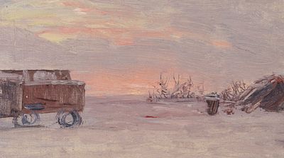 [Из семьи художника Н. Н. Дубовского] Дубовской Н. Н. Зимний рассвет. Этюд. 1904. Холст без 