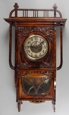 Модерн. Часы настенные. Часовой магазин Л. Дударева (Санкт-Петербург). Механизм: Lorenz 