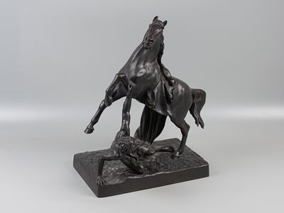 Скульптура. Укрощение коня. По модели П.К. Клодта. Авт. П. Кузнецов. Касли, 1896. Чугун 