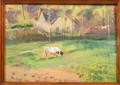 Трескин А. В. Поклонная гора. 1933. Картон, масло. Размер по раме 17х22 см. Размер картона 13 