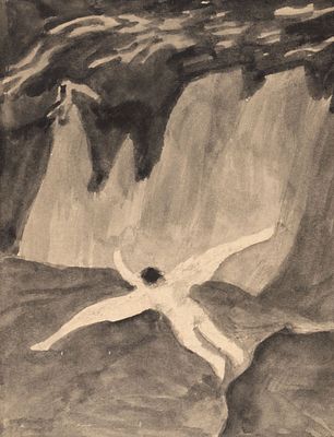 Замирайло В. Д. [по подписи] Икар. 1919. Бумага (почтовая карточка), тушь. Размер листа 17,7х12 