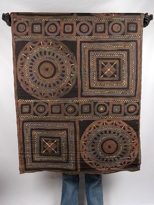 Курис М.А. Декоративная ткань в авторской росписи. Геометрическая. 1970-е. Хлопок, горячий 