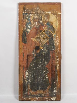 Икона храмовая. Царь Соломон. Русский Север (Обонежье ?), конец XVII в. Дерево, левкас 