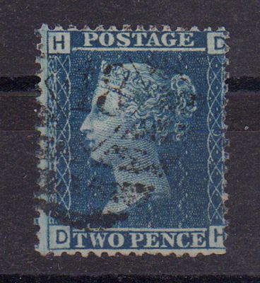 Почтовая марка Великобритании. 1858 г. Мих. №17 ВЗ 3. Гашеная.