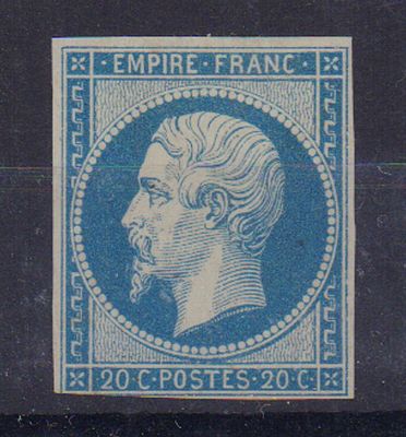 Почтовая марка Франции. 1854 г. Мих. №13. Негашеная. Состояние *.