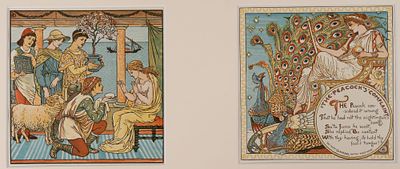 Крейн У. (по рисунку), Эванс Э. (гравер) Две иллюстрации к сказкам "The Peacock's Complaint" и 