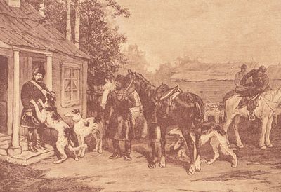 Соколов П. (по оригиналу), Хелмицкий И. И. (гравер) На охоту. Приложение к журналу &laquo;Живописное 