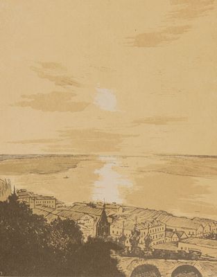 Павлов И. Н. Нижний Новгород. Слияние Оки с Волгой. Из книги И. Евдокимова "Провинция. Гравюры 