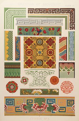 Китайский орнамент. Chinese № 3. Цветная литография. London, 1856. Китайский орнамент. Chinese 