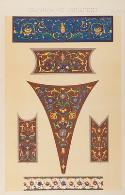 Итальянский орнамент. Italian № 4. Цветная литография. London, 1856. Итальянский орнамент. 