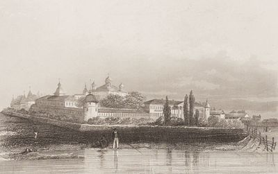 Ипатьевский монастырь. Лист из "Вселенной Мейера". 1840-1860-е гг. Гравюра на стали. Размер по 