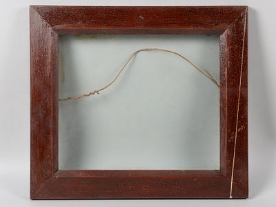 Рама картинная. Красная со стеклом. ХХ век. Дерево, лак. Размер 32,5х36,5 см. Размер окна 24х29 см.