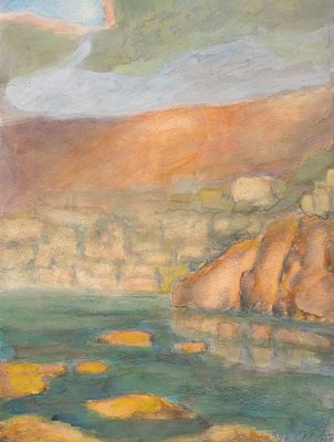 Ротач А. Л. Крымский берег. 1939. Бумага, гуашь, акварель, белила. Размер листа 32,5х24,5 см. Хо 